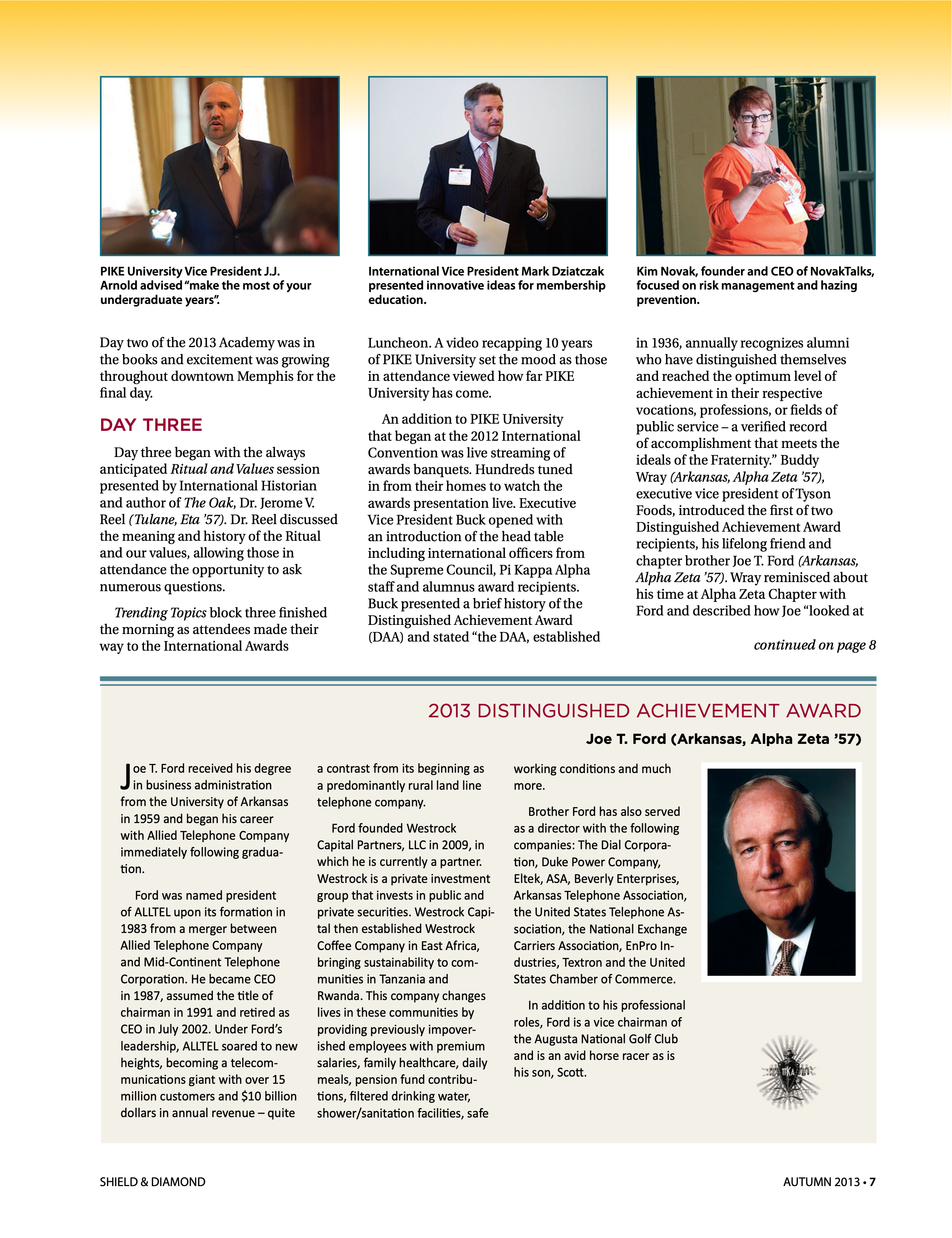 2013 Distinguished Achievement Award Joe T. Ford